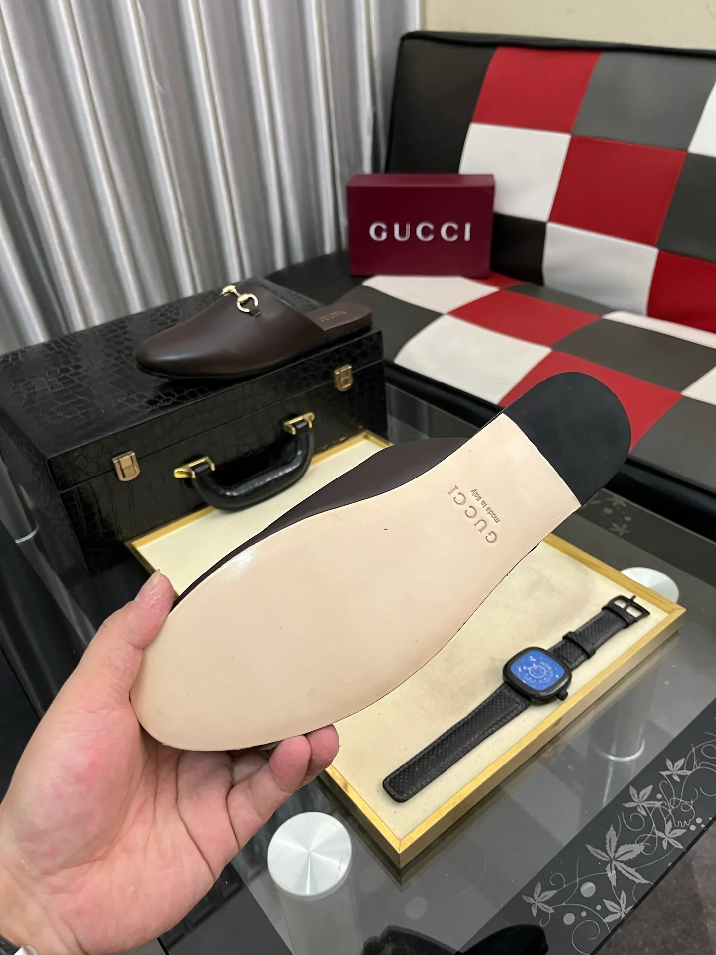 Men's shoes 💰480⌚️⌚️[Gucci] 2024 new season half-slip men's shoes, made of Italian imported first-layer frosted cowhide➕sheepskin lining, original hardware buckle, original combination wear-resistant outsole, real shot 🎬 Very comfortable on the feet, size 36-44